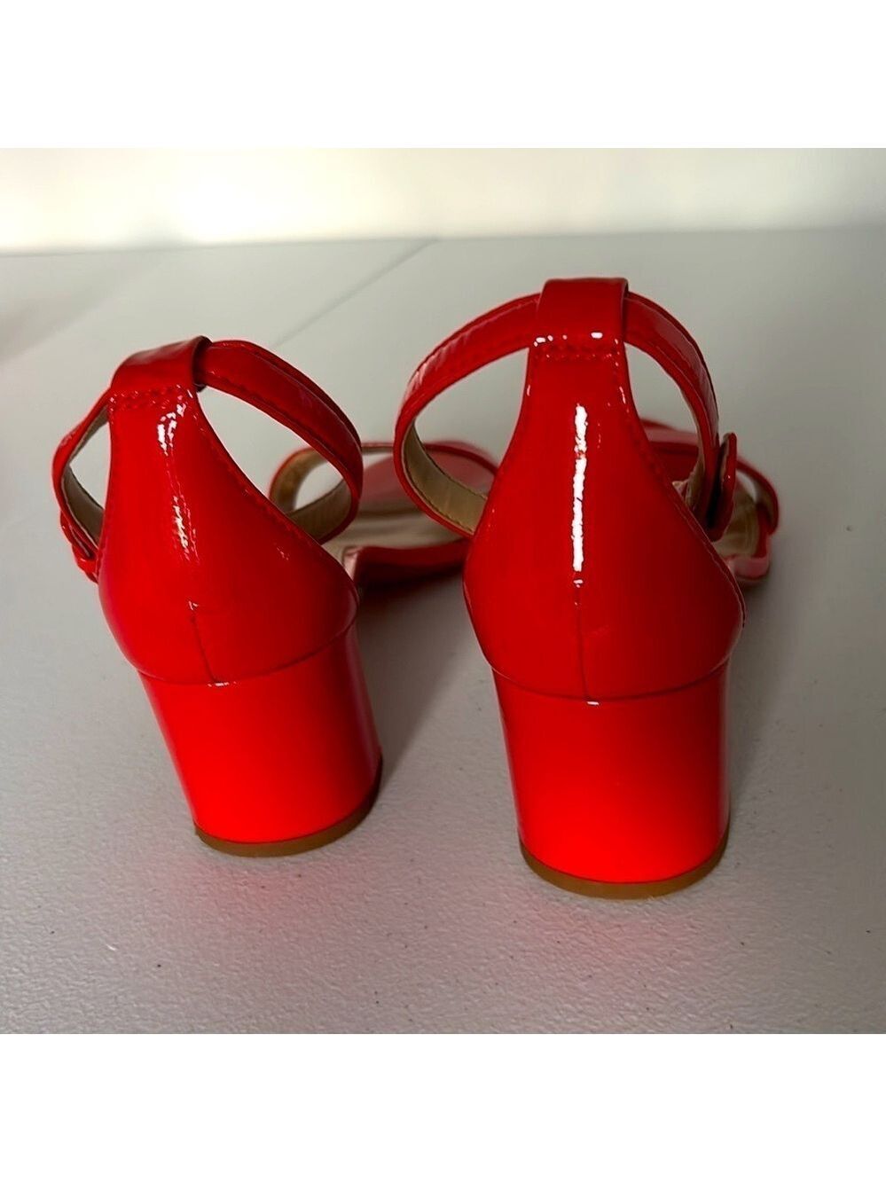 TORY BURCH CECILE sandals City Pepper Red Patent Leather block Heels size 8.5M - Picture 6 of 17